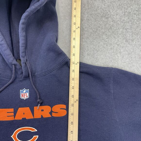 Chicago Bears Hoodie Mens Large L Blue Reebok Pullover Pocket Y2K NFL READ - Picture 6 of 9